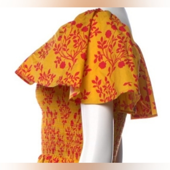 Weekend Max Mara Yellow Floral Print Summer Baby Doll Dress Size S - Picture 3 of 7